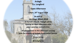 Open Afternoon at St Patrick’s Church, Ardagh as part of National Heritage Week