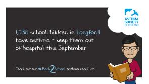 1,738 Children in Longford  heading back to school at risk of an asthma attack 