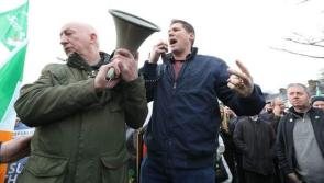 Crowds gather in Strokestown to protest against forced evictions
