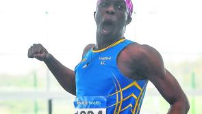 Another National title for Longford’s Nelvin Appiah in winning the Gold medal in the Junior Men’s High Jump
