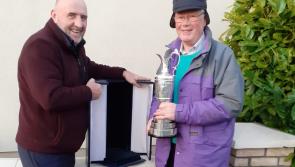 Longford GAA supporter Jackie McDonnell and the Claret Jug
