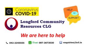 Longford Community Resources open for business and responding to local community needs during the Covid-19 crisis