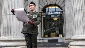 Longford's Captain Darren Reilly has honour of reading the Proclamation marking 104th anniversary of 1916 Easter Rising 