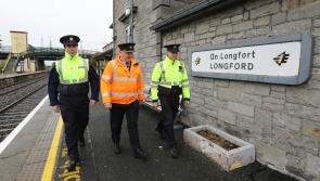 PICTURES | Gardaí at Longford Train Station ensure passengers are on essential journeys as part of Operation Fanacht