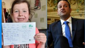 Young Longford girl pens postcard praising An Taoiseach Leo Varadkar for keeping the country safe