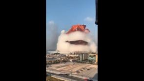 Massive explosion in Beirut sends huge mushroom cloud into the sky