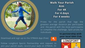 Longford Sports Partnership and Longford GAA urge people to get involved in the 4 FOR 4 Parish Walking Challenge