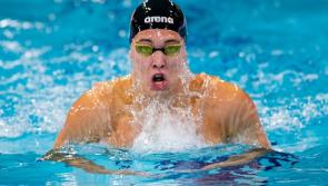 Outstanding Longford athlete Darragh Greene wins the 100m Breaststroke event at the Swim Ireland Winter Meet 
