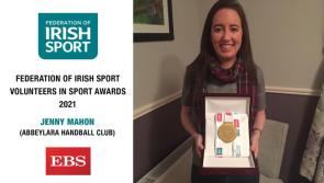 Abbeylara Handball Club stalwart Jenny Mahon receives Irish Sport Volunteer Longford Award  
