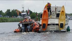 Lough Ree RNLI rescue thirteen people on board stranded boats on the Longford lake shore