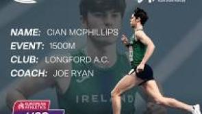Longford athlete Cian McPhillips through to the European Junior Championships 1500m Final
