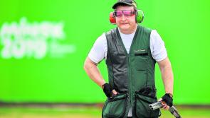 Longford’s Derek Burnett in action in the Tokyo Olympics Trap in the early hours of this Wednesday morning
