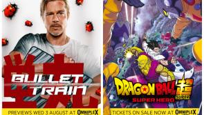Bullet Train and  Dragon Ball Super Heros  hit Omniplex Longford this week - reviews and trailers
