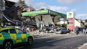 Emergency services at scene of service station explosion in Donegal
