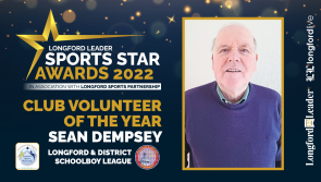 WATCH | Lifelong Longford & District Schoolboy/Girl League official Sean Dempsey honoured as  Club Volunteer of the Year