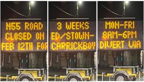 ALERT | Longford motorists urged to note that N55 will be closed for three weeks