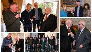 PICTURES: Ireland's Italia ‘90 heroes welcomed to Áras for special anniversary celebrations