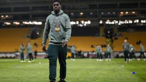 Longford’s James Abankwah on the bench for Republic of Ireland senior squad in the win against Bulgaria

