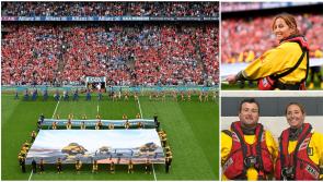 Lough Ree RNLI volunteers take to the pitch at Croke Park to promote water safety