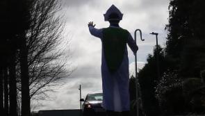 WATCH | Ballymahon gardaí get stopped at a checkpoint conducted by St Patrick himself ahead of virtual parade