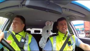 WATCH | Garda escort for Easter bunny in preparation for tomorrow's socially-distanced egg hunt in Ballymahon