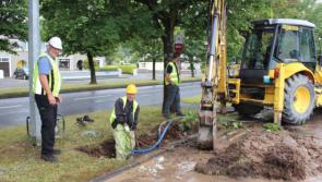 Burst water main causing traffic disruption in Longford