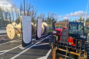 Work underway on 12 Tesla charging bays in Longford town