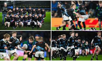 PICTURES | Young Longford rugby stars shine at Aviva during half time of Leinster and La Rochelle clash