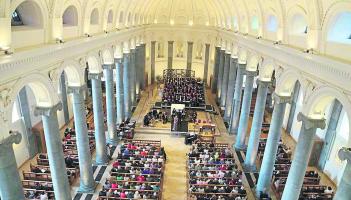 The inside of the beautifully restored St Mel’s Cathedral as members of the local community gathered inside for a concert. The cathedral was engulfed by a fire on Christmas Eve, 2009, and was restored