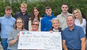 Cian Gray Memorial Run cheque