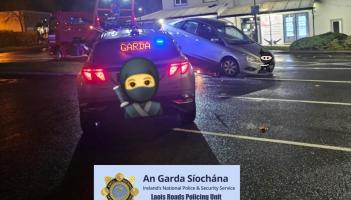 'Wannabe Ninja' caught driving in 'stealth mode' by gardai in the Midlandscus driving in 'stealth mode' without lights at night