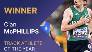 Longford star Cian McPhillips wins Athletics Ireland Track Athlete of the Year Award