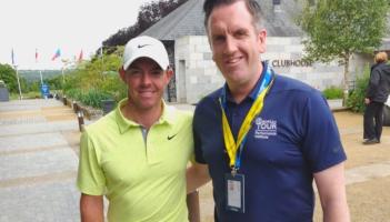 Chartered physiotherapist, Barry Mollaghan with double Masters winner Rory McIlroy