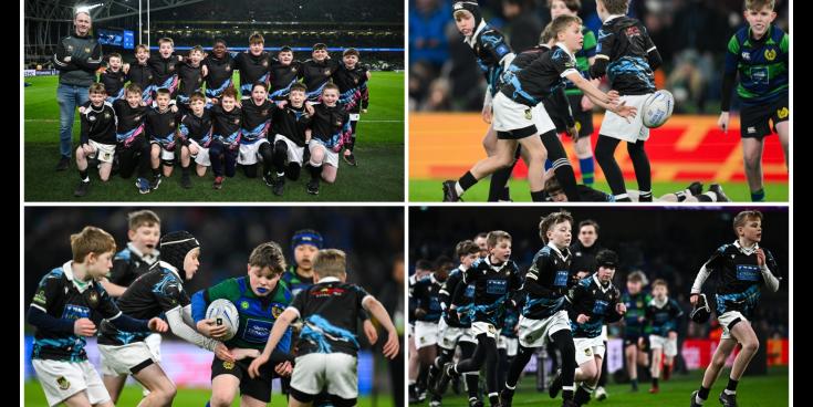 PICTURES | Young Longford rugby stars shine at Aviva during half time of Leinster and La Rochelle clash