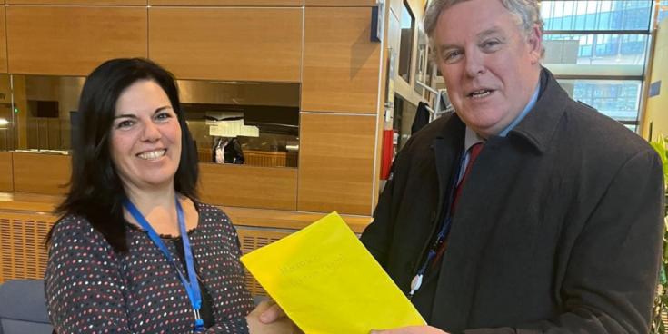 Longford MEP Ciaran Mullooly delivers petition with 30,000 signatures opposing Mercosur deal to Ursula von der Leyen