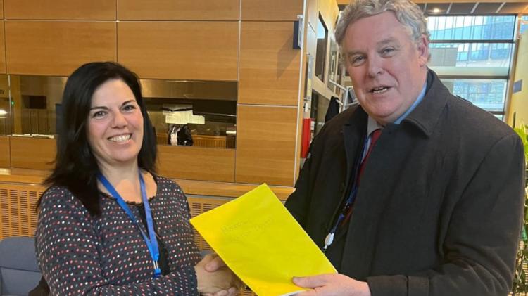 Longford MEP Ciaran Mullooly delivers petition with 30,000 signatures opposing Mercosur deal to Ursula von der Leyen