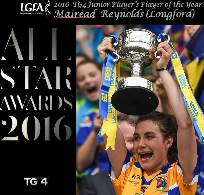 Longford captain Mairead Reynolds picks up TG4 Junior Player of the Year award