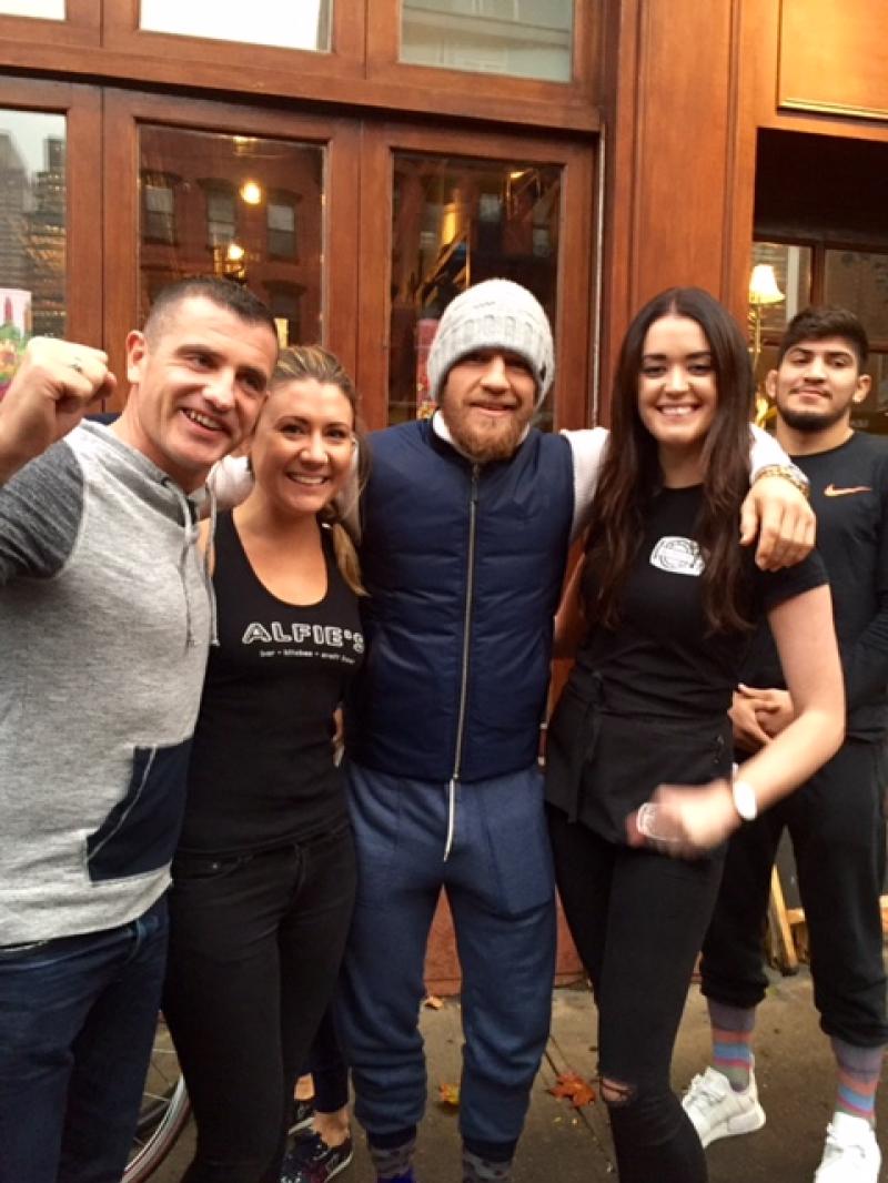 Longford native welcomes UFC double champion Conor McGregor to his New York bar