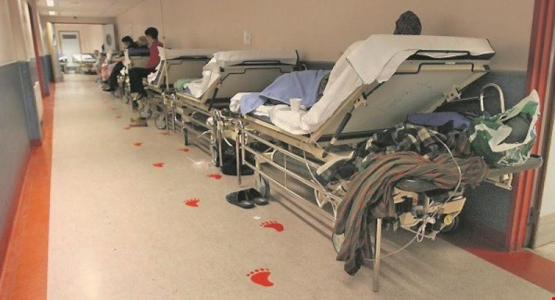 Almost 100 people on trolleys at an Irish hospital as total figures soar