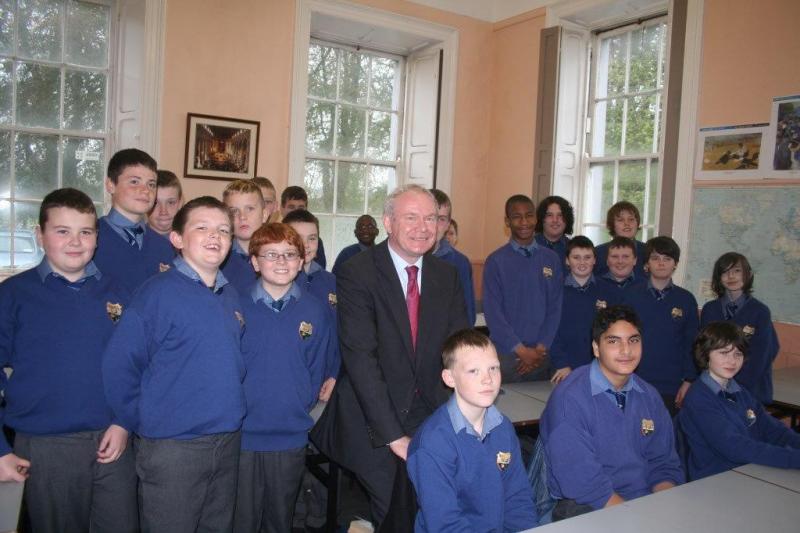 Late Martin McGuinness visited St Mel’s College, Longford in 2011 during Presidential election campaign