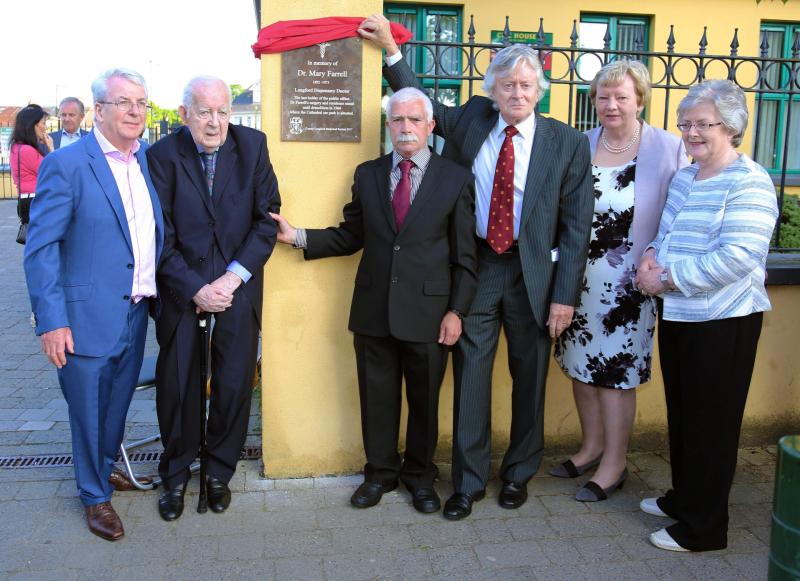 Plaque unveiled to commemorate the life and times of Longford doctor, Dr Mary Farrell