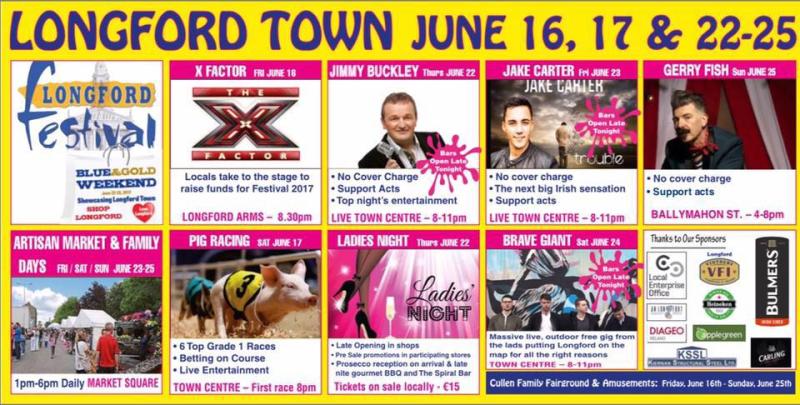 Road closures to facilitate Longford Summer Festival 