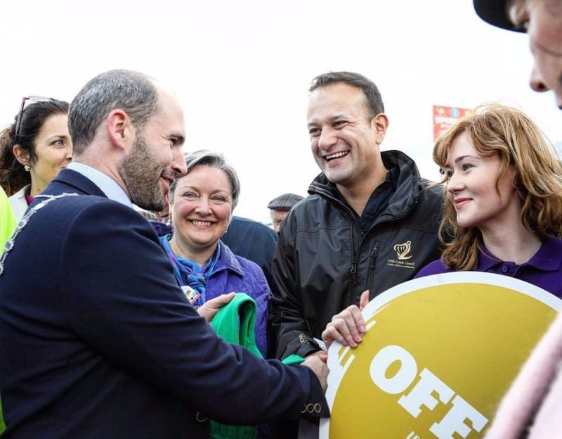 Cathaoirleach of Offaly County Council presents the Taoiseach with unusual gift at Ploughing 2017