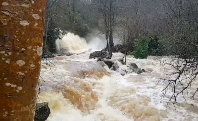 WATCH: Shocking footage shows Glenbarrow Waterfall raging down from Slieve Bloom Mountains