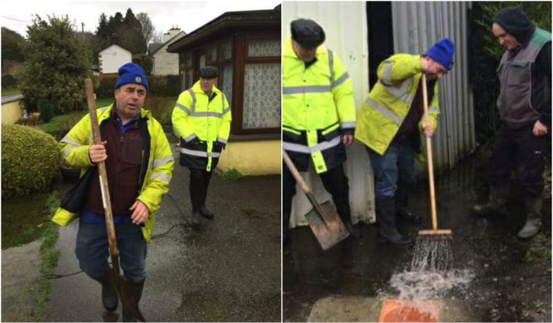 Flooding Minister Kevin 'Boxer' Moran rolls up his sleeves to assist flood stricken Longford family 
