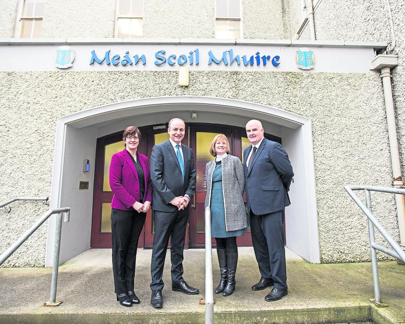Fianna Fáil leader takes in visit to Longford's Meán Scoil Mhuire