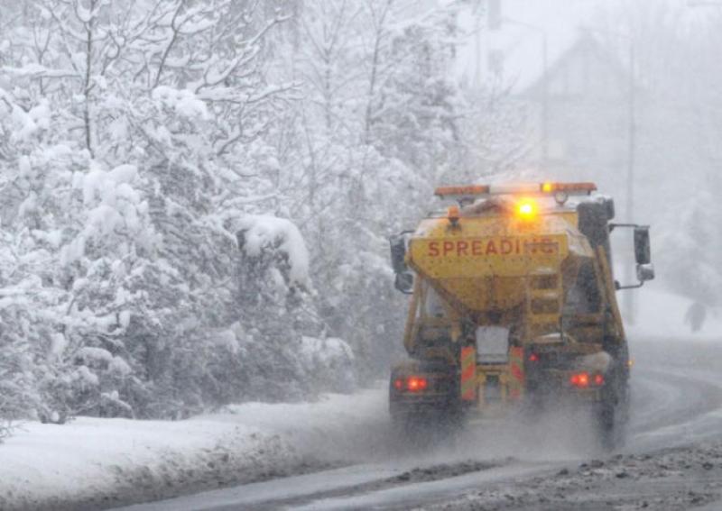 Longford County Council crews working to clear snow clad regional roads 