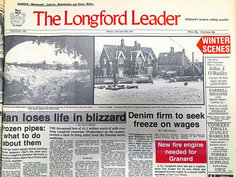 Longford Leader front page 1982