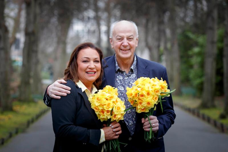 Bobby Kerr and Norah Casey urge companies in Longford to make Daffodil Day their business