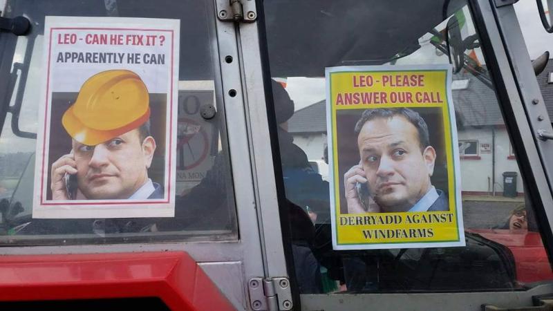 Longford wind farm  opponents plead with Leo Vardakar to answer their call during Lanesboro St Patrick's Day parade